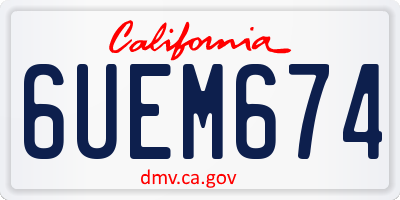 CA license plate 6UEM674