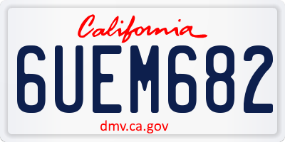 CA license plate 6UEM682