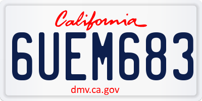 CA license plate 6UEM683