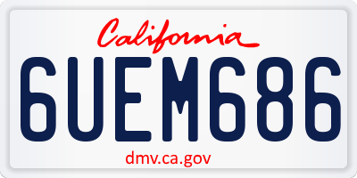 CA license plate 6UEM686
