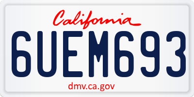 CA license plate 6UEM693