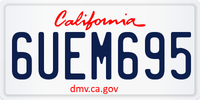CA license plate 6UEM695
