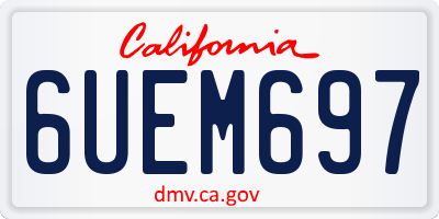 CA license plate 6UEM697