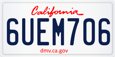 CA license plate 6UEM706