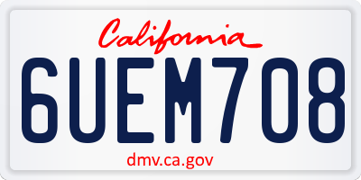 CA license plate 6UEM708