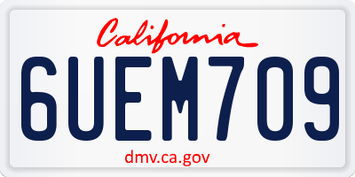 CA license plate 6UEM709