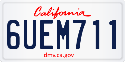 CA license plate 6UEM711