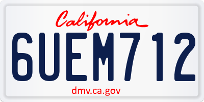 CA license plate 6UEM712