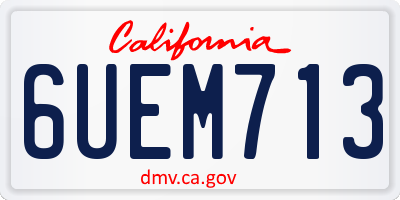 CA license plate 6UEM713