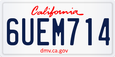 CA license plate 6UEM714