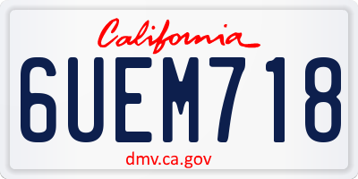CA license plate 6UEM718