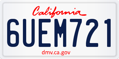 CA license plate 6UEM721