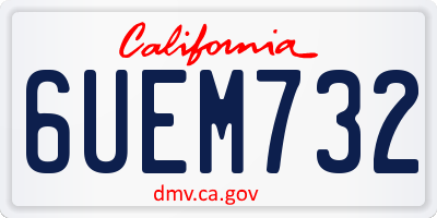 CA license plate 6UEM732