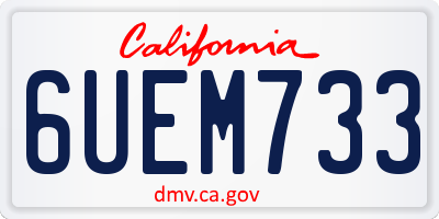 CA license plate 6UEM733