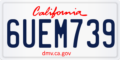 CA license plate 6UEM739