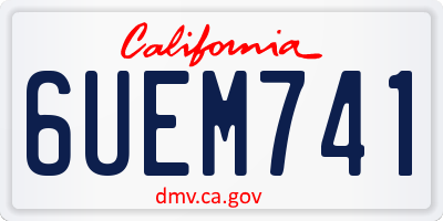 CA license plate 6UEM741