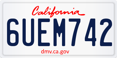 CA license plate 6UEM742