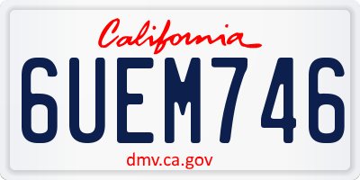 CA license plate 6UEM746