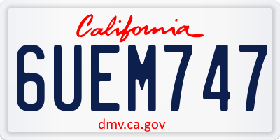 CA license plate 6UEM747