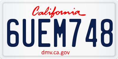 CA license plate 6UEM748