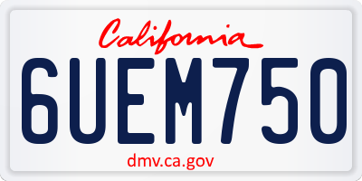 CA license plate 6UEM750