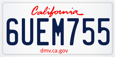 CA license plate 6UEM755