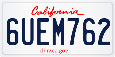 CA license plate 6UEM762