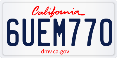 CA license plate 6UEM770