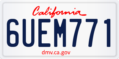 CA license plate 6UEM771