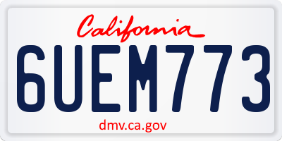 CA license plate 6UEM773