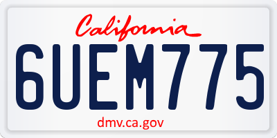 CA license plate 6UEM775