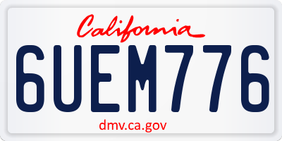 CA license plate 6UEM776