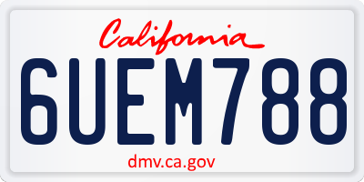 CA license plate 6UEM788