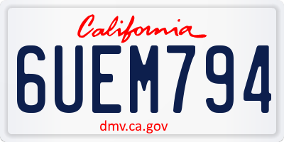 CA license plate 6UEM794