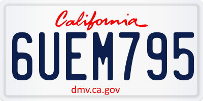 CA license plate 6UEM795