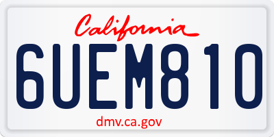 CA license plate 6UEM810