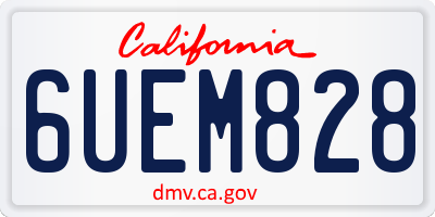 CA license plate 6UEM828