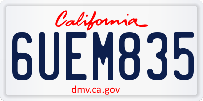 CA license plate 6UEM835