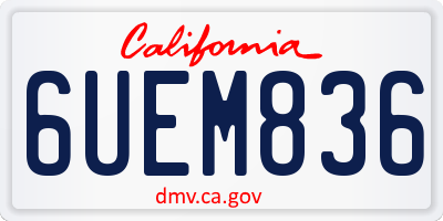 CA license plate 6UEM836
