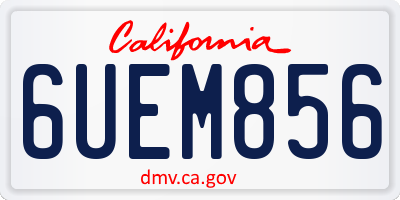 CA license plate 6UEM856