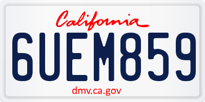 CA license plate 6UEM859