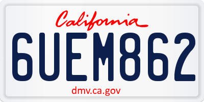 CA license plate 6UEM862