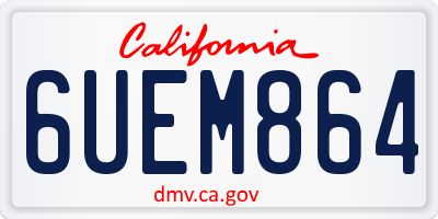 CA license plate 6UEM864