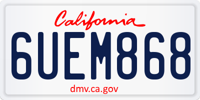 CA license plate 6UEM868