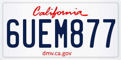 CA license plate 6UEM877