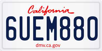 CA license plate 6UEM880