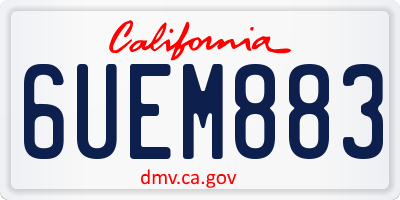 CA license plate 6UEM883