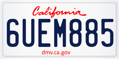 CA license plate 6UEM885