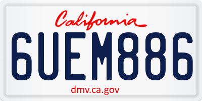CA license plate 6UEM886