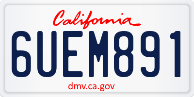 CA license plate 6UEM891